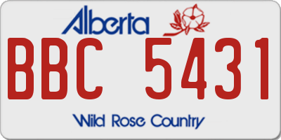 AB license plate BBC5431