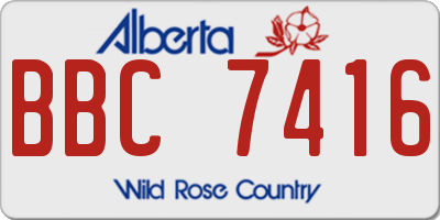 AB license plate BBC7416