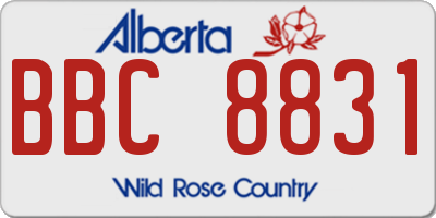 AB license plate BBC8831