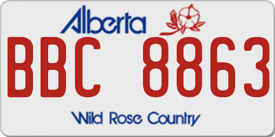 AB license plate BBC8863
