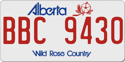 AB license plate BBC9430
