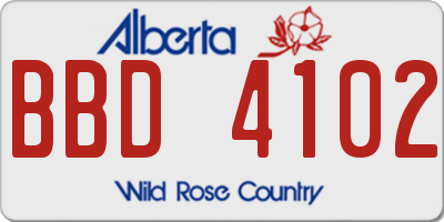 AB license plate BBD4102