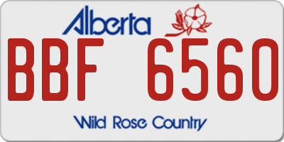 AB license plate BBF6560