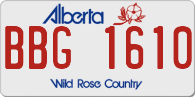 AB license plate BBG1610