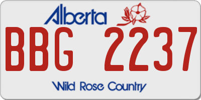 AB license plate BBG2237