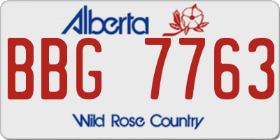 AB license plate BBG7763