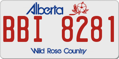 AB license plate BBI8281