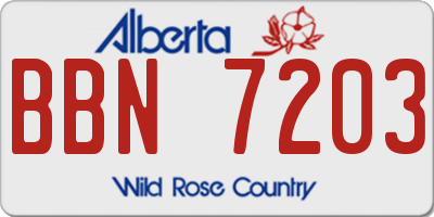 AB license plate BBN7203