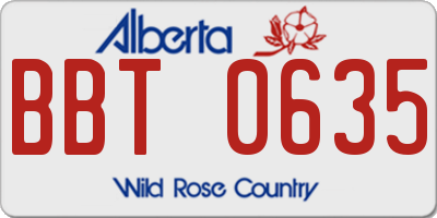 AB license plate BBT0635