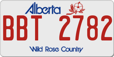 AB license plate BBT2782