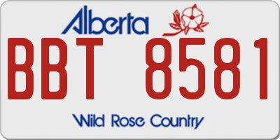 AB license plate BBT8581