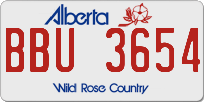 AB license plate BBU3654