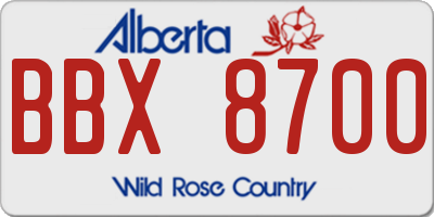 AB license plate BBX8700
