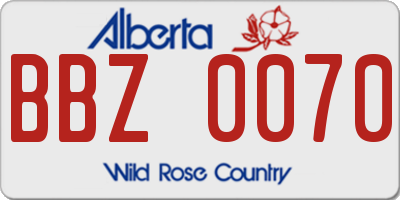 AB license plate BBZ0070