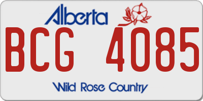 AB license plate BCG4085