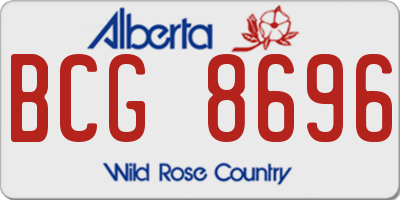 AB license plate BCG8696