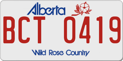 AB license plate BCT0419