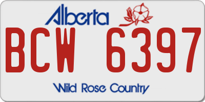 AB license plate BCW6397