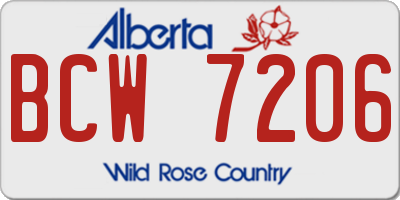 AB license plate BCW7206