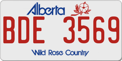 AB license plate BDE3569