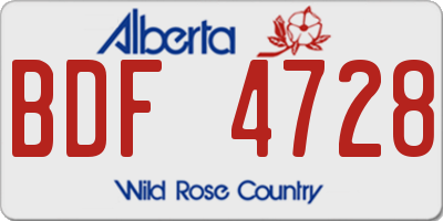 AB license plate BDF4728