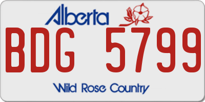 AB license plate BDG5799
