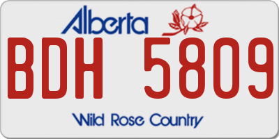 AB license plate BDH5809