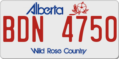 AB license plate BDN4750