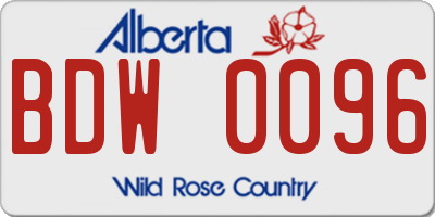 AB license plate BDW0096