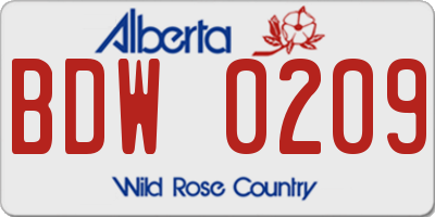 AB license plate BDW0209