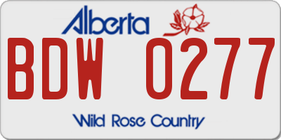 AB license plate BDW0277