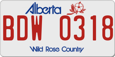 AB license plate BDW0318