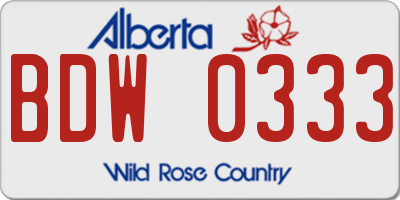 AB license plate BDW0333