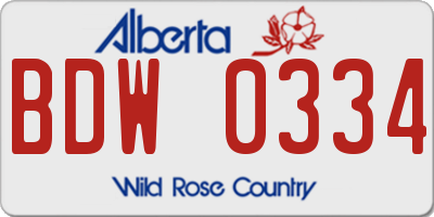 AB license plate BDW0334