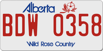 AB license plate BDW0358