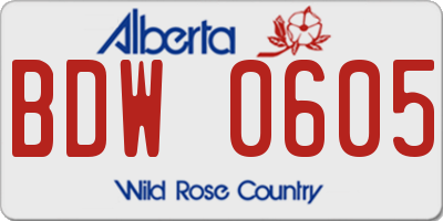 AB license plate BDW0605
