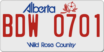 AB license plate BDW0701