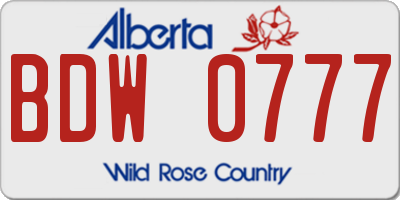 AB license plate BDW0777
