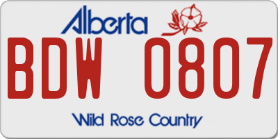 AB license plate BDW0807