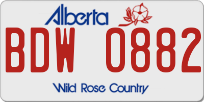 AB license plate BDW0882
