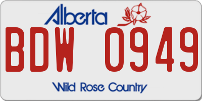 AB license plate BDW0949
