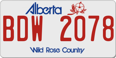 AB license plate BDW2078