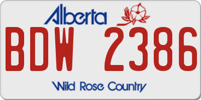AB license plate BDW2386