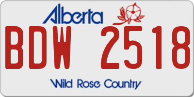 AB license plate BDW2518