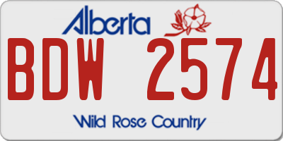 AB license plate BDW2574