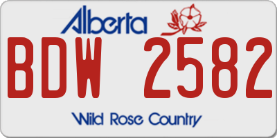 AB license plate BDW2582