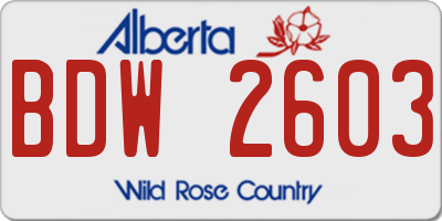 AB license plate BDW2603