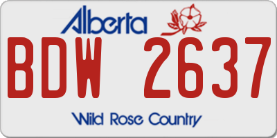 AB license plate BDW2637