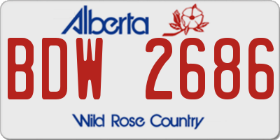 AB license plate BDW2686
