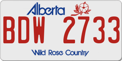 AB license plate BDW2733